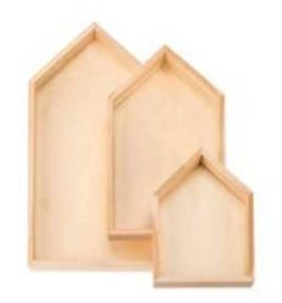 Glorex Sada drevených domčekov 3 ks