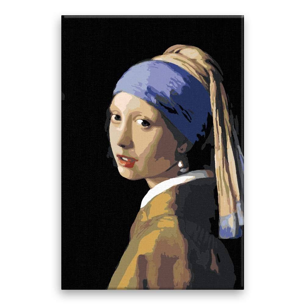 Malujsi  Maľovanie podľa čísel - Dievča s perlou - Jan Vermeer - 80x120 cm,  bez dreveného rámu značky Malujsi