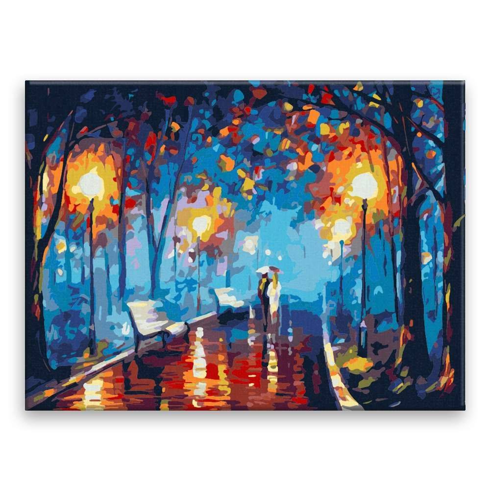 Malujsi  Maľovanie podľa čísel - My dvaja na nočnej prechádzke - 80x60 cm,  plátno vypnuté na rám značky Malujsi