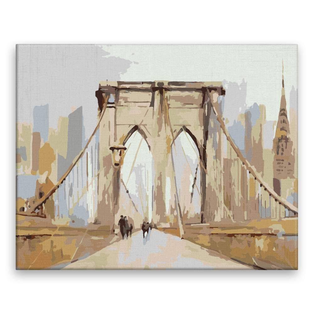 Malujsi  Maľovanie podľa čísel - V New Yorku na moste - 50x40 cm,  plátno vypnuté na rám značky Malujsi