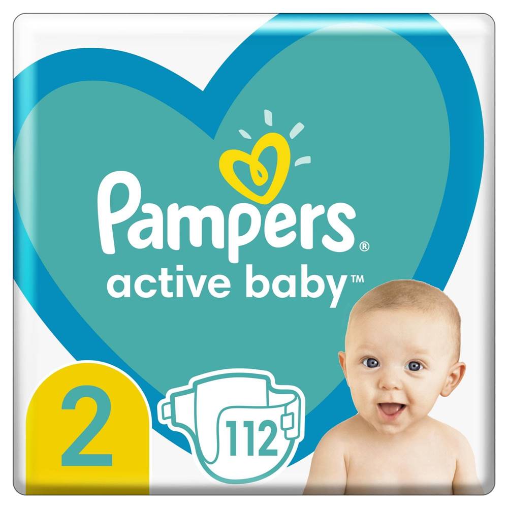Pampers  Active Baby Plienky Veľkosť 2 112 ks,  4 kg - 8 kg značky Pampers