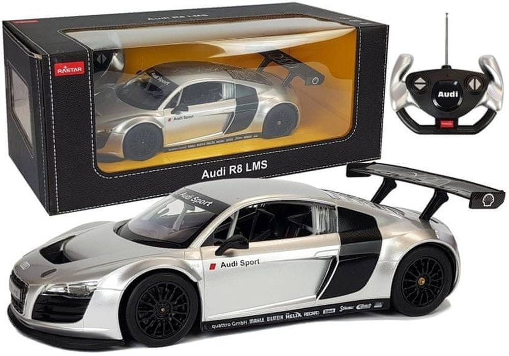 Lean-toys  R/C Audi R8 LMS Rastar 1:14 strieborná s diaľkovým ovládaním značky Lean-toys