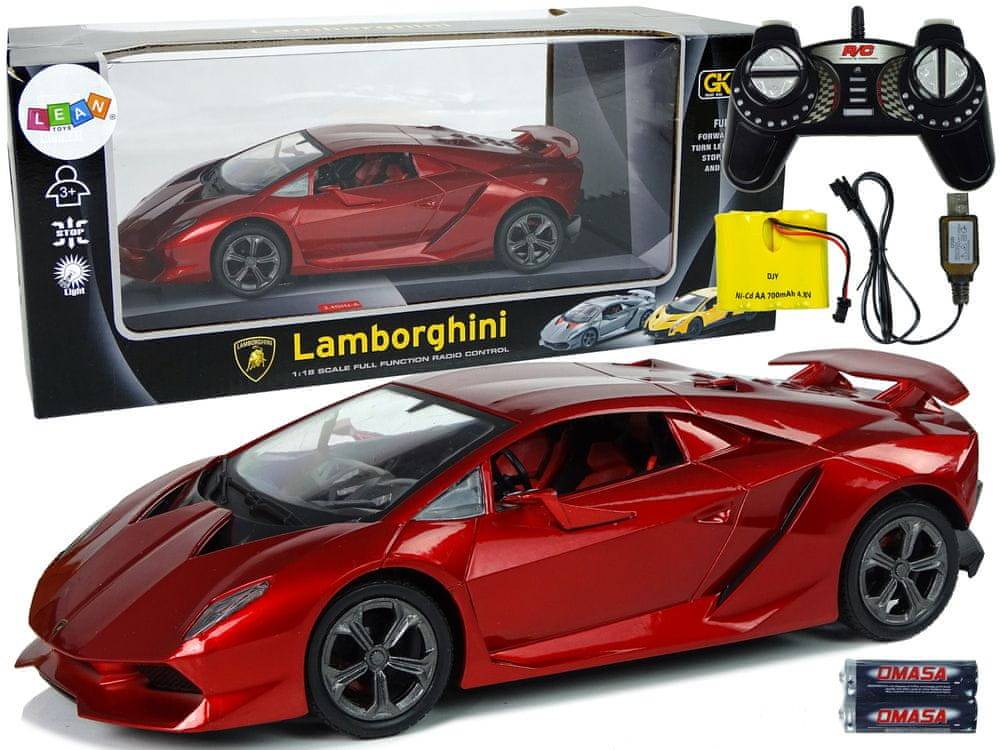 Lean-toys  Športové auto R/C 1:18 Lamborghini Sesto Elemento Red 2.4 G Lights značky Lean-toys
