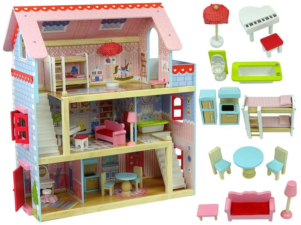 Mamido  Drevený domček pre bábiky s príslušenstvom značky Mamido