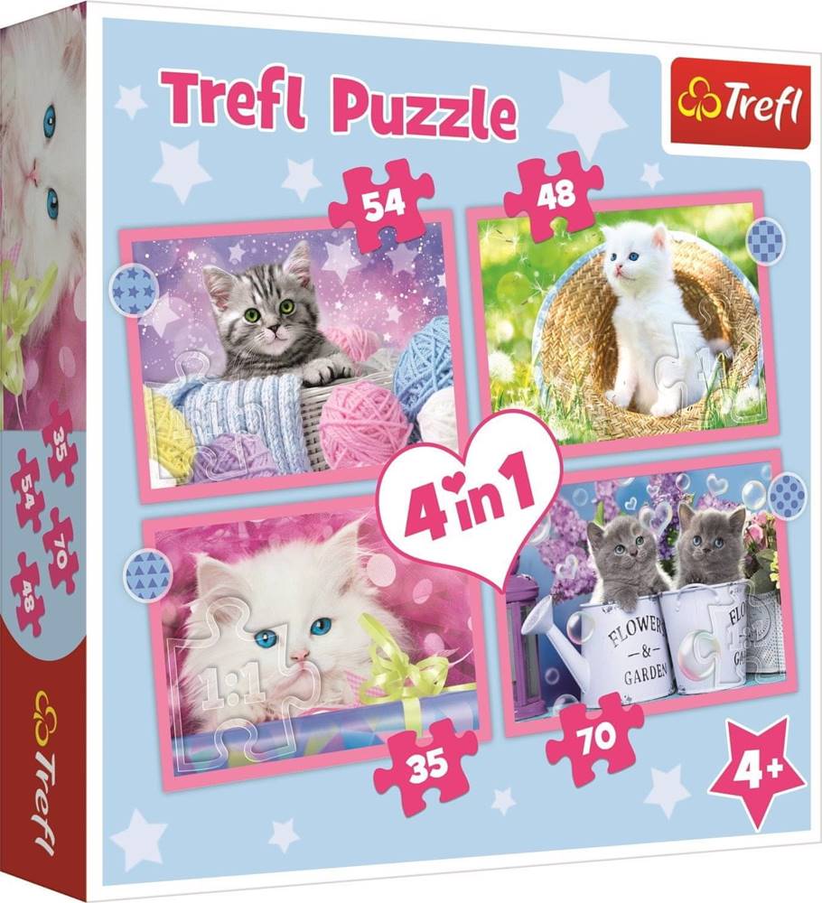Trefl  Puzzle Veselé mačičky 4v1 (35, 48, 54, 70 dielikov) značky Trefl