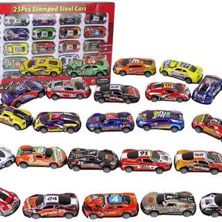 Lean-toys Sada kovových športových áut Resoraks rôznych farieb 25 kusov