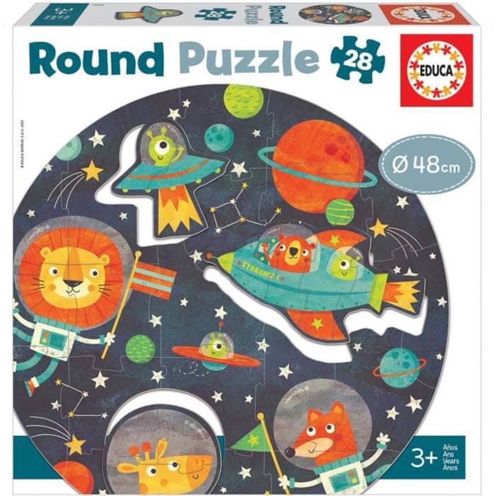 EDUCA  ,  Puzzle,  Vesmírne okrúhle puzzle 28 ks značky EDUCA