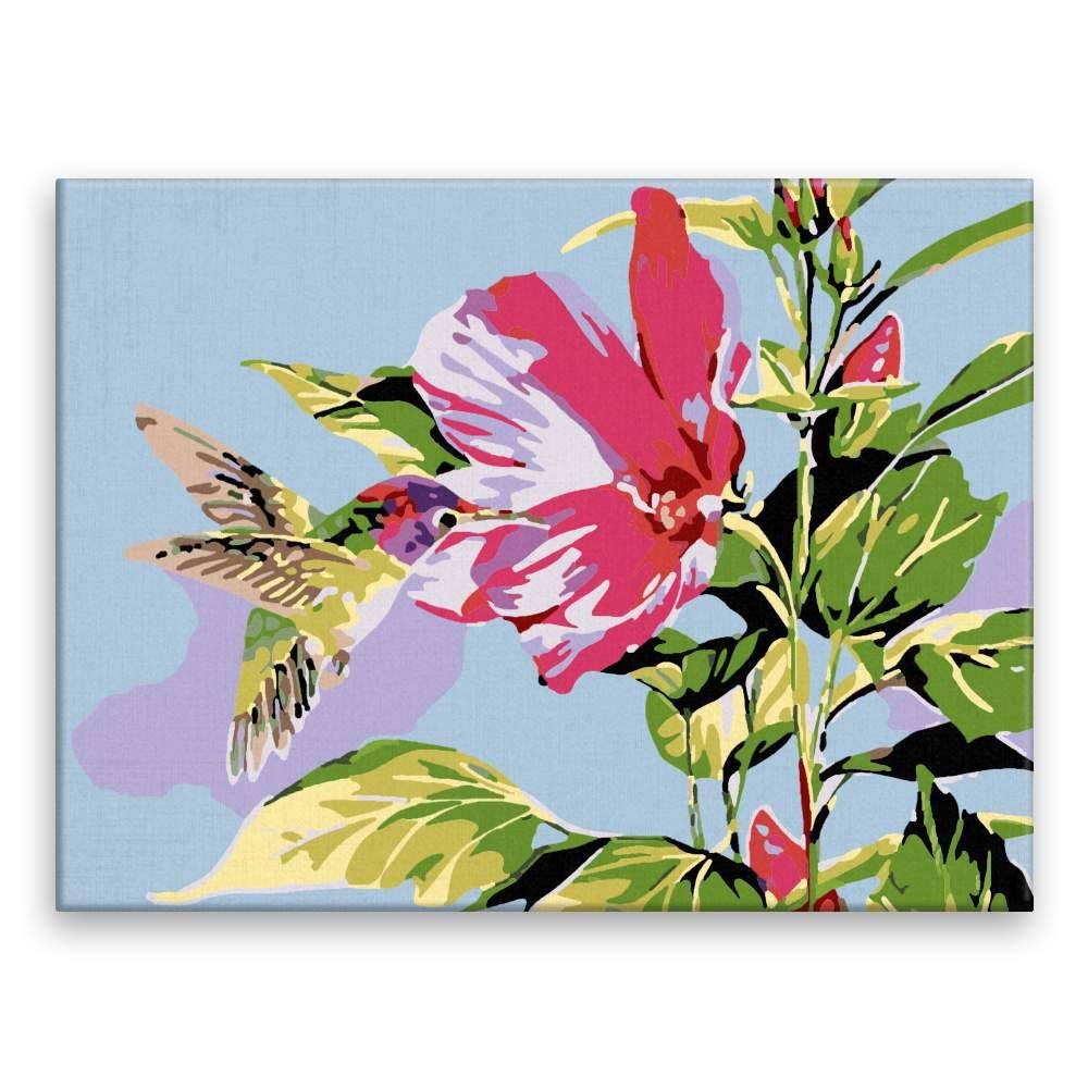 Malujsi  Maľovanie podľa čísel - Kolibrík na kvete - 40x30 cm,  bez dreveného rámu značky Malujsi