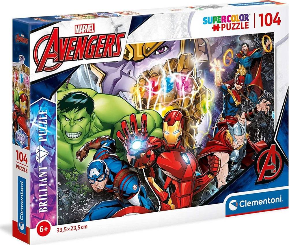 Clementoni  Brilliant puzzle Marvel: Avengers 104 dielikov značky Clementoni