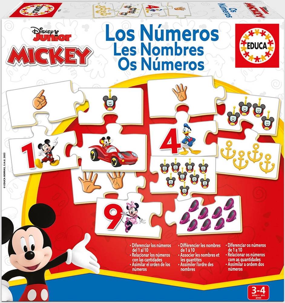 EDUCA  Puzzle Mickey a priatelia: Počítanie 10x4 dielikov značky EDUCA