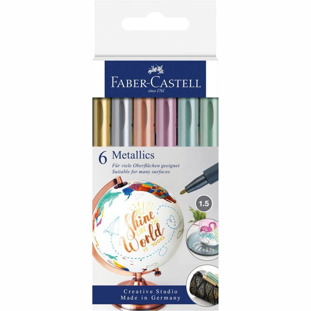 Faber-Castell  Metalické popisovače set 6 farebné značky Faber-Castell