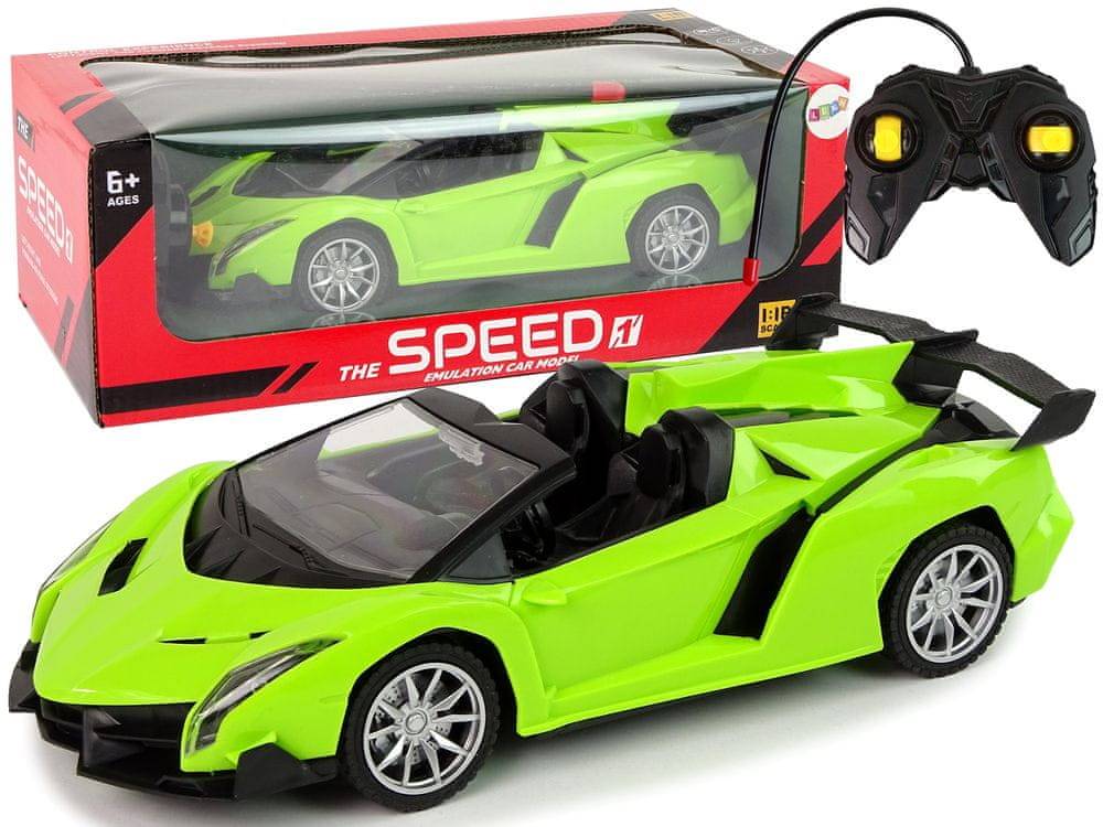 Lean-toys  Diaľkovo ovládané športové auto R/C 1:18 zelené značky Lean-toys