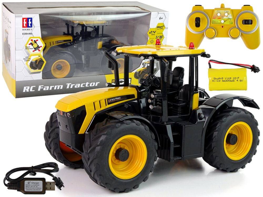 Lean-toys  Obrovský JCB diaľkovo ovládaný R/C LED traktor 1:16 značky Lean-toys