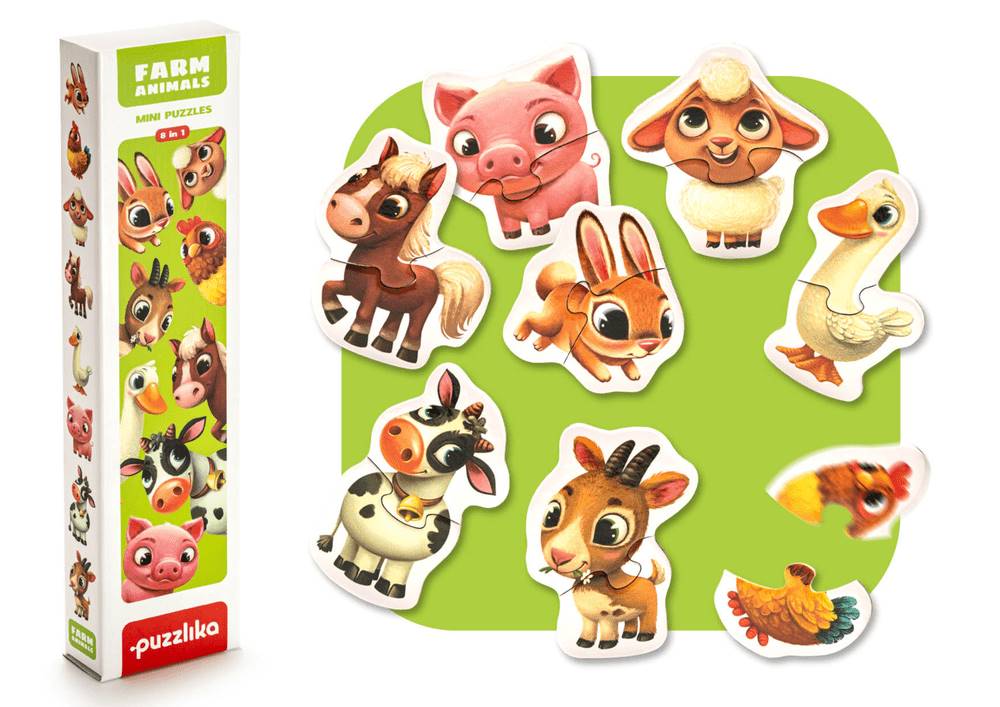 Lean-toys  Puzzle Vidiecke zvieratá 8 zvierat 14781 značky Lean-toys
