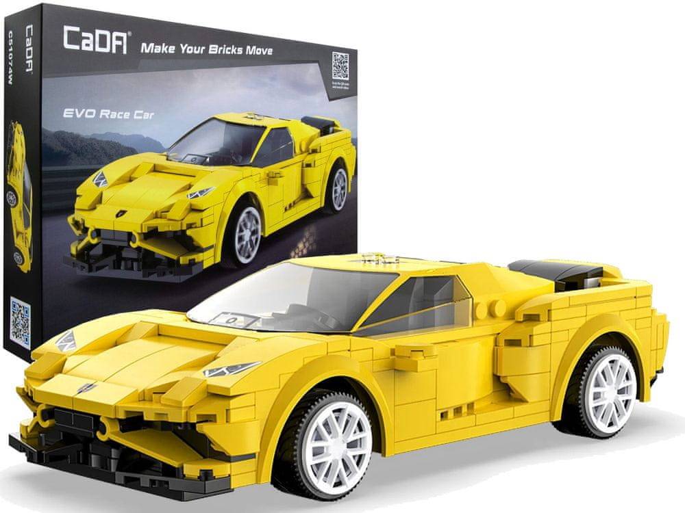 Lean-toys  Stavebné bloky Športové auto EVO Race Car Yellow R/C 289 kusov CADA značky Lean-toys