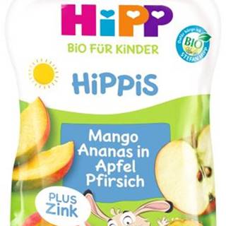 HiPP BIO Jablko-Broskev-Mango-Ananas + zinok od uk. 1. roku,  6 x 100 g