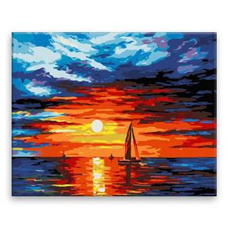 Malujsi Maľovanie podľa čísel - Plachtenie pri západe slnka - 100x80 cm,  bez dreveného rámu