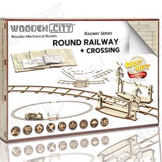 Wooden city 3D puzzle Kruhové koľaje s prejazdom 159 dielov