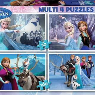 EDUCA Puzzle Ľadové kráľovstvo 4v1 (50, 80, 100, 150 dielikov)