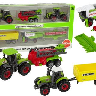 Lean-toys  Sada poľnohospodárskych strojov Poľnohospodárske vozidlá 6 kusov Traktor značky Lean-toys