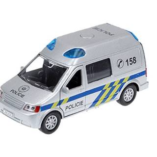Mikro Trading  Policajné auto CZ 13 cm kovové spätný chod na batérie so svetlom a zvukom v krabici značky Mikro Trading