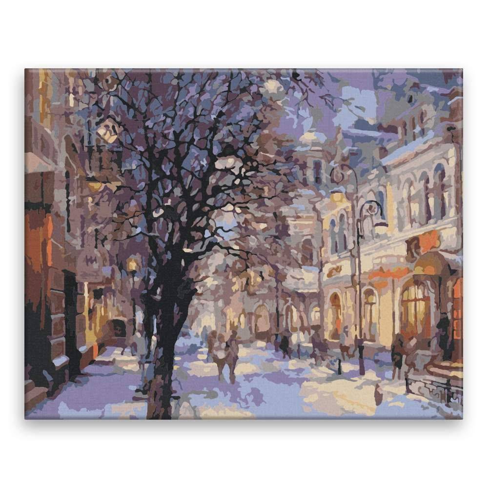 Malujsi  Maľovanie podľa čísel - Mesto v zime - 50x40 cm,  bez dreveného rámu značky Malujsi