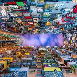 ENJOY Puzzle Farebný bytový dom,  Hongkong 1000 dielikov