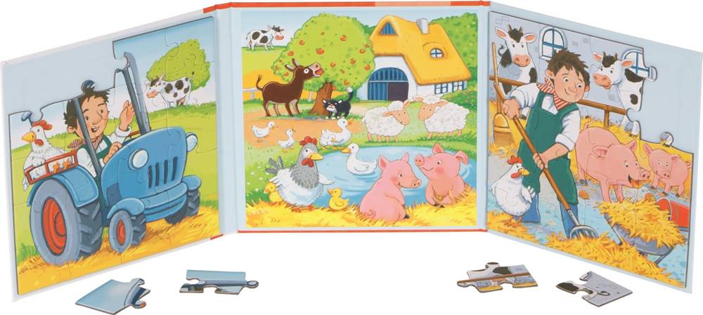 Goki  Magnetická puzzle kniha Farma 2x20 dielikov značky Goki