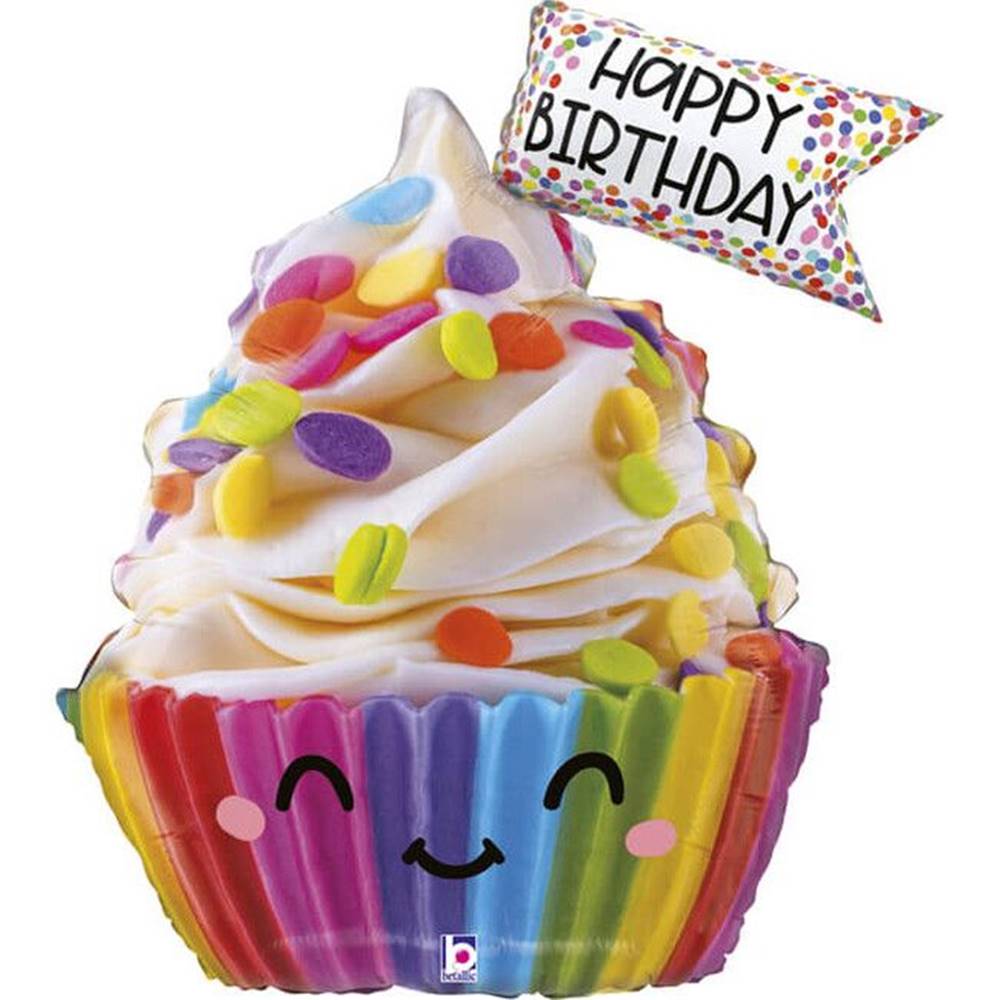 Grabo  Fóliový balón Muffin farebný Happy Birthday 79cm značky Grabo