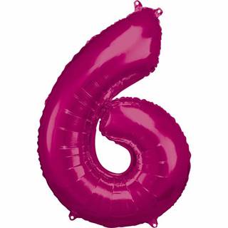 Amscan Fóliový balón číslo 6 ružový 83 cm