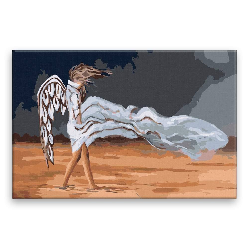 Malujsi  Maľovanie podľa čísel - Anjel vo vetre - 120x80 cm,  plátno vypnuté na rám značky Malujsi