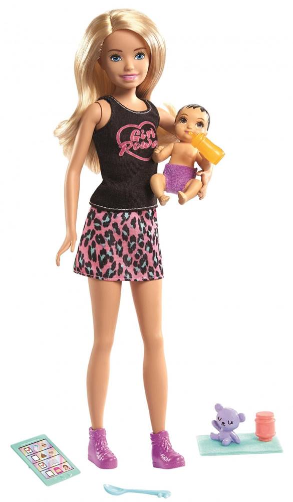 Mattel  Barbie Pestúnka Blondínka s bábätkom a doplnkami GRP10 značky Mattel