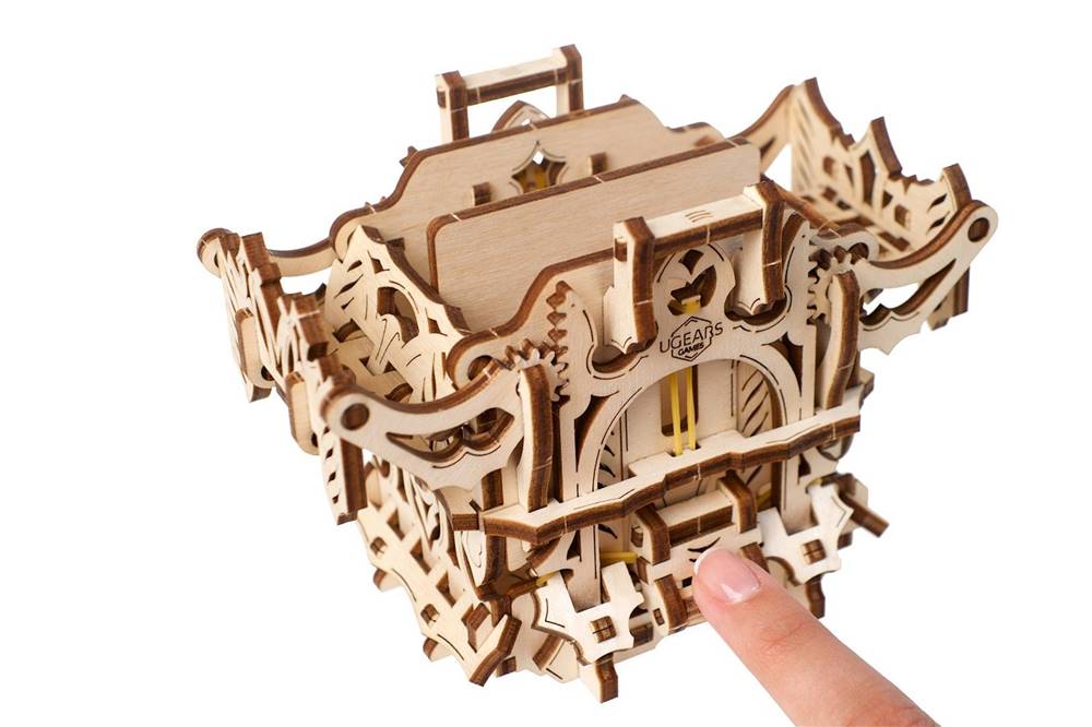 UGEARS  3D dřevěné mechanické puzzle Schránka na karty značky UGEARS