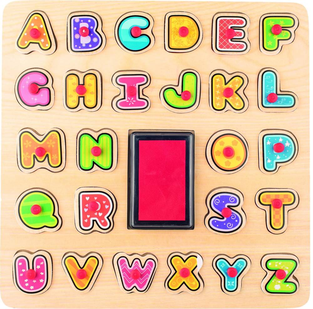 Woody  Pečiatky - Puzzle ABC značky Woody