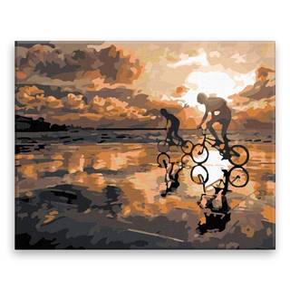 Malujsi Maľovanie podľa čísel - Cyklistika na pláži - 50x40 cm,  plátno vypnuté na rám
