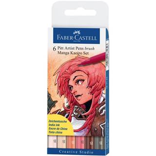 Faber-Castell PITT umelecké fixky Manga Kaoiro set,  6ks