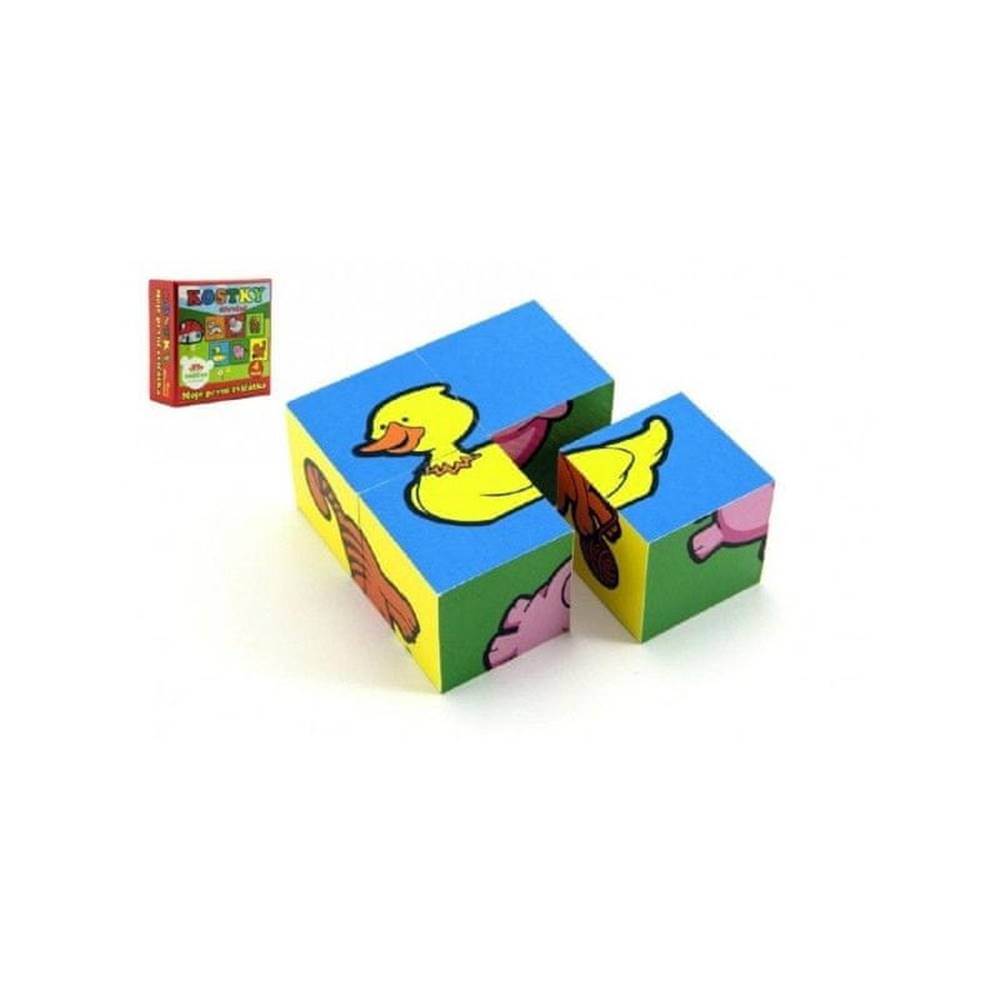 Teddies  Drevené kocky kubus- Moje prvé zvieratká značky Teddies