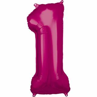 Amscan  Fóliový balón číslo 1 ružový 83 cm značky Amscan