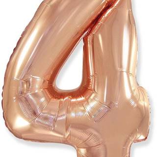 Fóliový balónik číslica 4 - Rosegold - ružovo zlatá - 102 cm