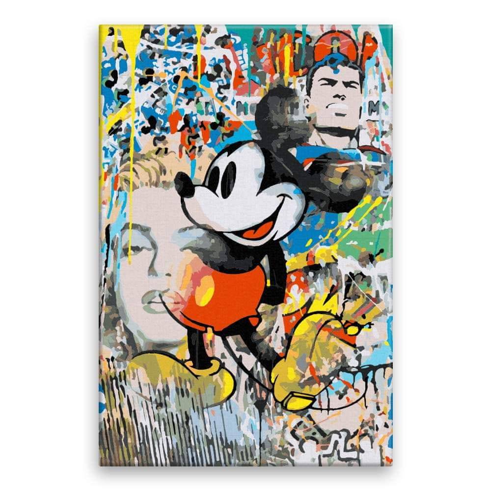 Malujsi  Maľovanie podľa čísel - Mickey Mo- 40x60 cm,  bez dreveného rámu značky Malujsi