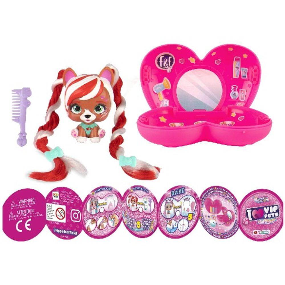 TM Toys   VIP Pets mini pejsek extra doluhé vlasy značky TM Toys