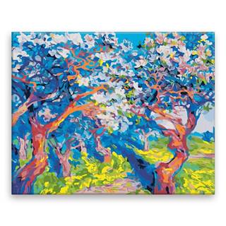 Malujsi Maľovanie podľa čísel - Kvetúce stromy - 50x40 cm,  plátno vypnuté na rám