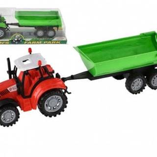 Teddies Traktor s vlekom a výklopkou plast 35cm 2 farby na zotrvačník v blistri