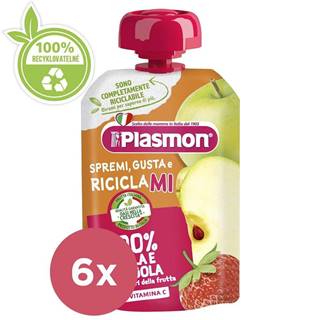 Plasmon  6x Vrecko bezlepkové ovocné jablko a jahoda 100 g,  6m+ značky Plasmon