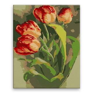 Malujsi Maľovanie podľa čísel - Štyri tulipány - 80x100 cm,  plátno vypnuté na rám
