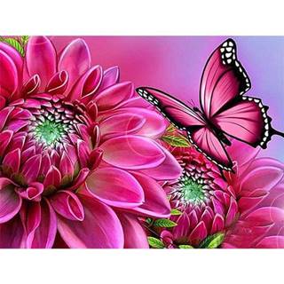 Nadirah Diamantový obraz Kvety s motýľom