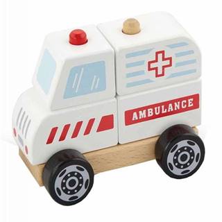 Viga Toys Drevené bloky Ambulancia Ambulancia Auto Ambulancia