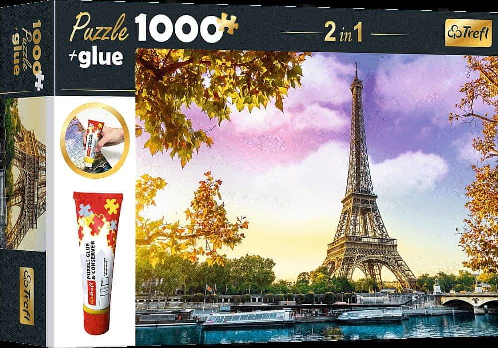 Trefl  Sada 2v1 puzzle Paríž,  Francúzsko 1000 dielikov s lepidlom značky Trefl