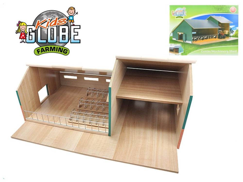 Kids Globe  Stajňa s garážou pre traktory drevená 1:32 značky Kids Globe