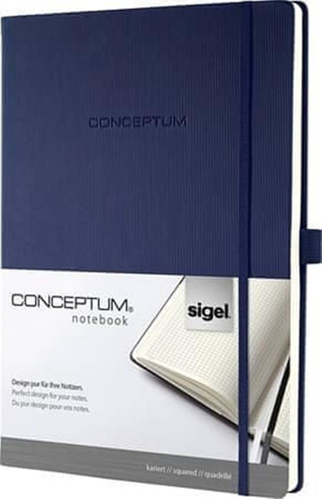 Sigel  Exkluzívny zápisník Conceptum,  modrá,  A4,  štvorčekový,  97 listov,  tvrdé dosky,  CO646 značky Sigel